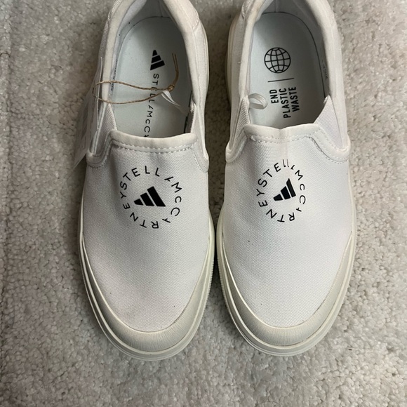 Stella McCartney with Adidas Court Slip On white tennis shoes in 5.5 US. - Picture 11 of 15